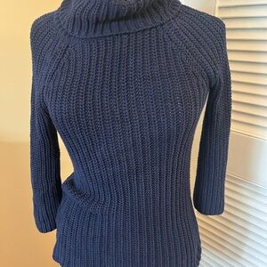 LOFT Deep Blue Cowl Neck Sweater